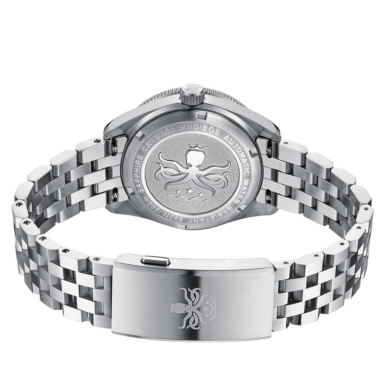 Phoibos Wave Master GMT 200M Automatic Diver Watch - Silver